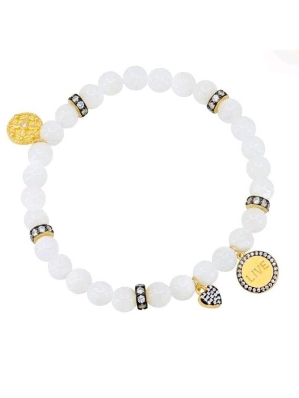 New! Freida Rothman White Sentiment Beaded Bracelet in Hope MOP Mother's Day ❤️